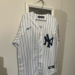 MLB New York Yankees White and Navy Pinstripe Jersey